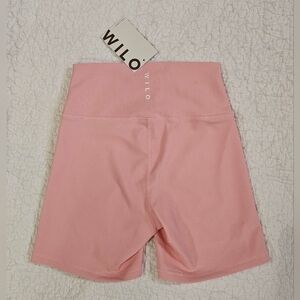 Wilo The Label Ribbed Biker Shorts Pink High-Waisted NWT Small